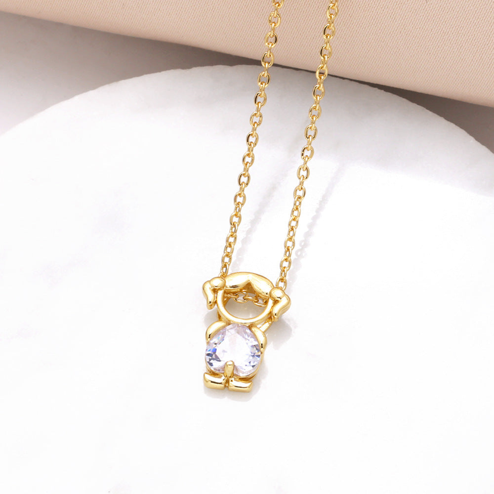 Jackson Zircon Heart Necklace - White [EPXCMDZL]