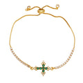 Eleonor Zircon Cross Bracelet - Green [HLSY1OCO]