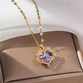 Sanvi Iridescent Heart Necklace - Style 1 [PS532KIF]