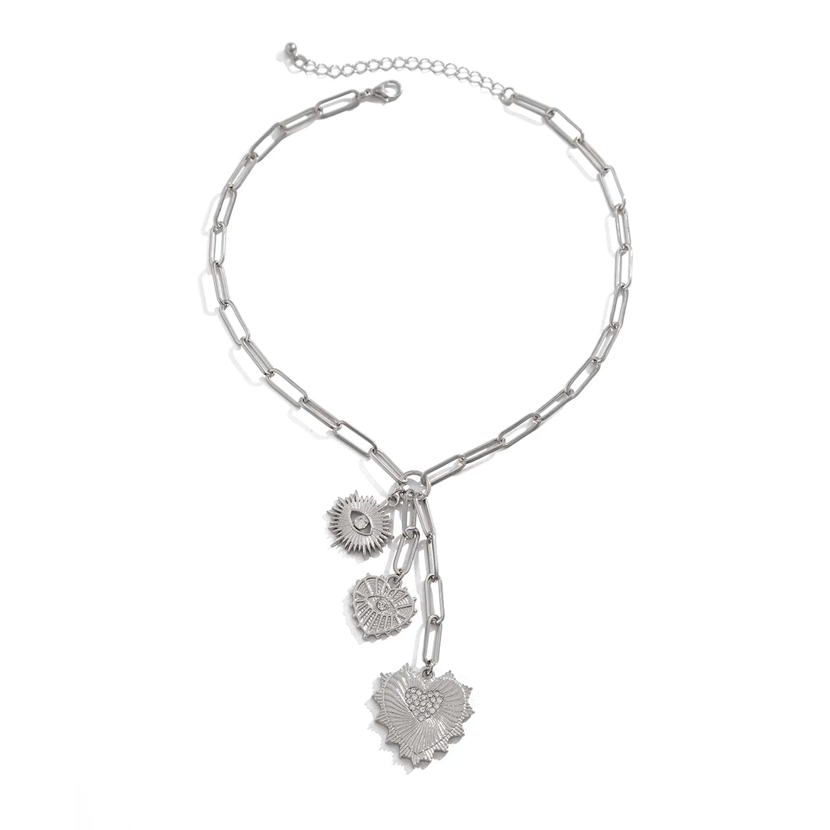 Missy Jewelry - Serena Celestial Heart Pendant Necklace - Silver Color
