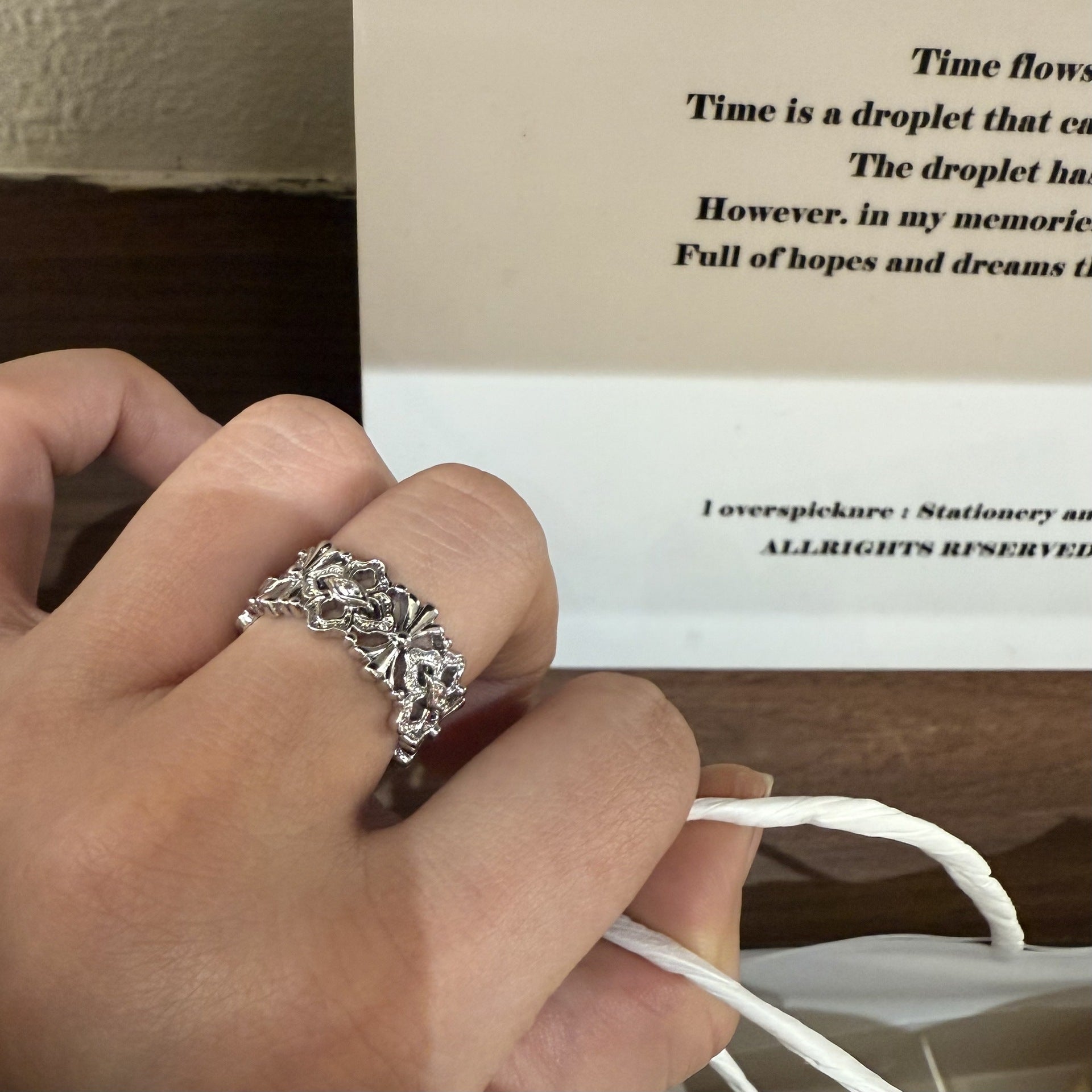 Mercy Zircon Lace Ring - Silver Zircon Cross Ring [BRNG90WR]