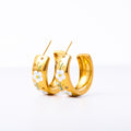 Ariam Botanical Hoop Earrings - The Forget-Me-Not Hoops [HVJ61A9F]