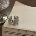 Mercy Zircon Lace Ring - Silver Lace Openwork Wide Band Ring [7QXS52IA]