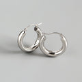 Alania Glossy Hoop Earrings - Silver [MRT7UTAC]