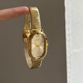 Oval Dial Bracelet Watch - Gold Band Gold Dial [D4EQVSOD]