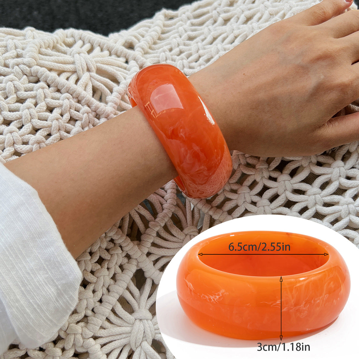 Egypt Swirl Resin Bangle - Orange [IWD35FNH]