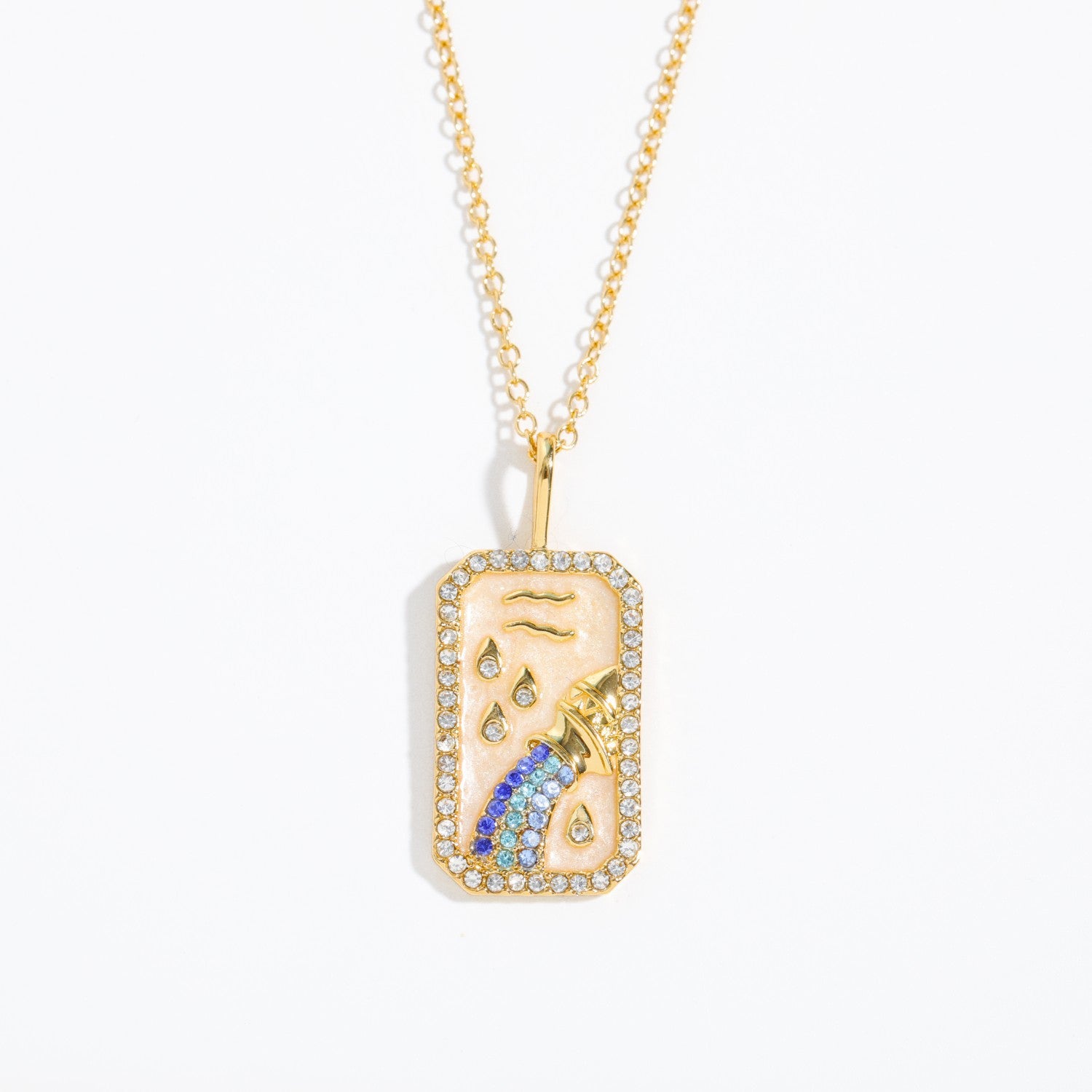 Tariah Zircon Constellation Necklace - Aquarius (Smooth Back) [R5NK9D1L]