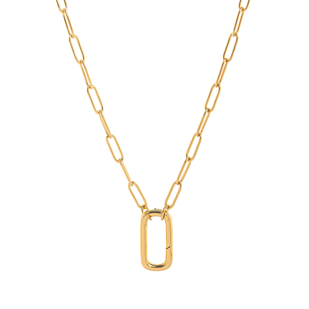 Adjustable Paperclip Chain Necklace - Style 1 Open Necklace [0DU9RCG2]