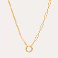 Geometric Charm Chain Necklace - O-Chain + Paperclip Ring [S2AY9UWL]