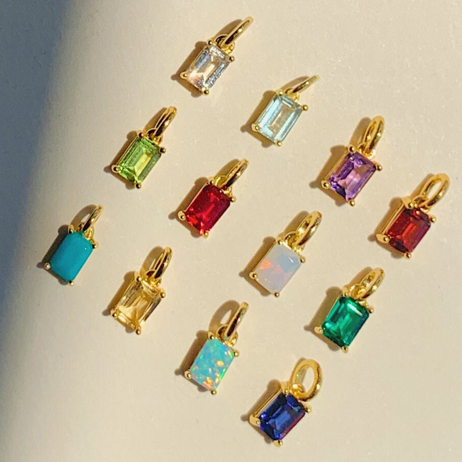 Dainty Birthstone Pendant Necklace - July Pendant Only [NRFW5VO4]