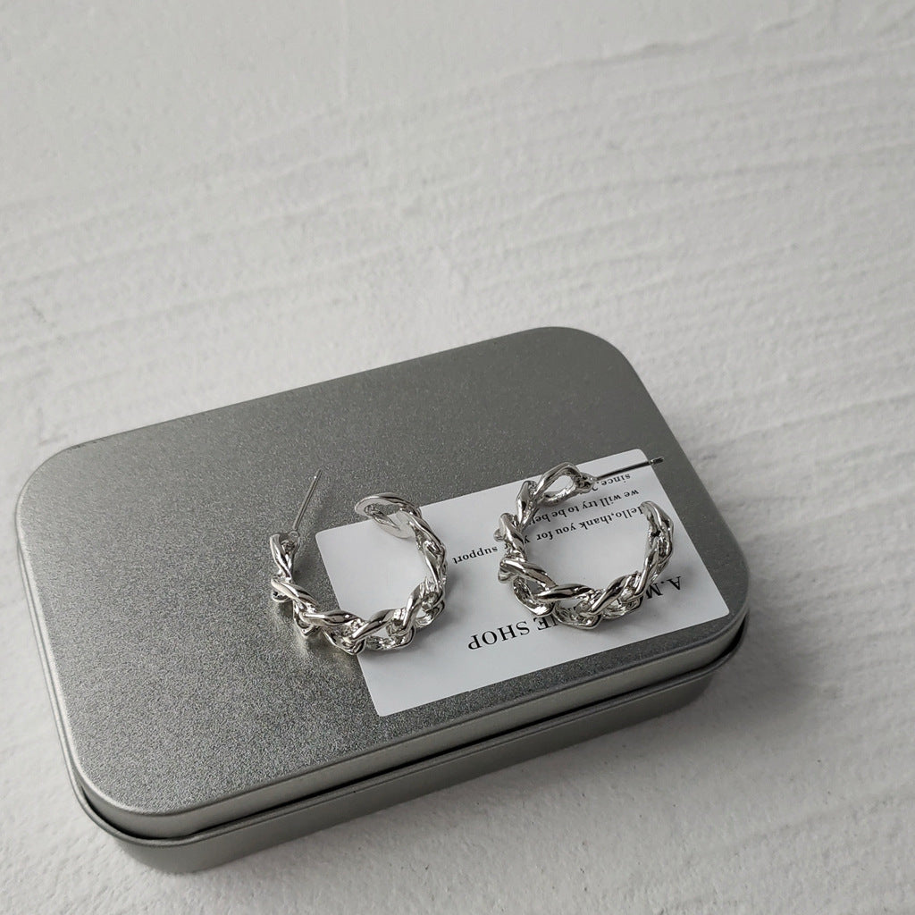 Esmee Crowned Chain Drop Earrings - Silver [7Y5ZBFZ8]