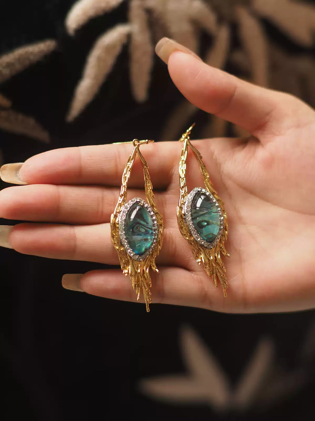 Ocean Wave Abalone Drop Earrings