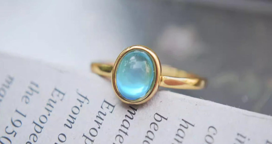 Isabella Oval Blue Gemstone Vintage Ring (Copy)