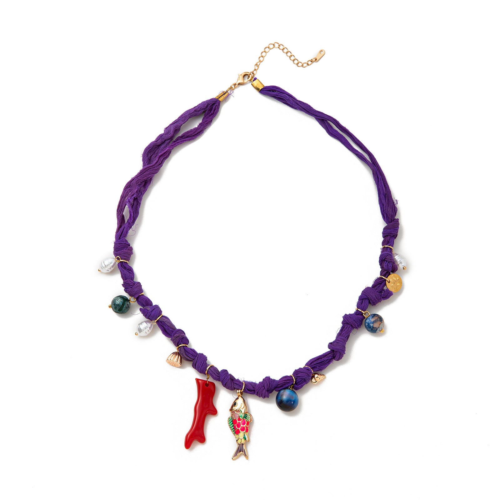 Seaside Charm Pendant Necklace - Purple Necklace [2DOS4RY3]
