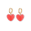 Colorful Heart Resin Pendant Necklace - Red Earrings [F79QW4W9]