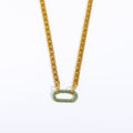 Sparkling Geometric Choker Necklace - Green Stone Choker (36+5cm) [73YUNUZ1]
