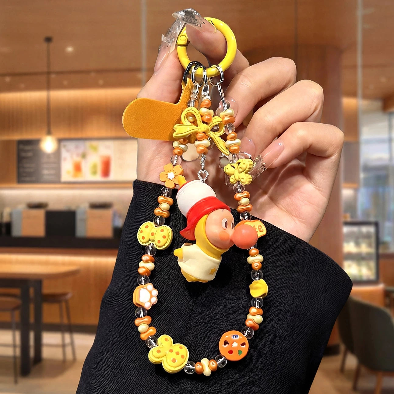 Beaded Phone Charm Wrist Strap - Bubble Alien [SW841QHX]