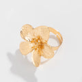 Ameena Geometric Petal Ring - Flower Light Gold