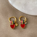Chastity Iridescent Heart Studs - Love Heart Earrings [11DFC43F]