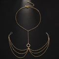 Rhinestone Body Chain - Gold [Q9B7XM43]