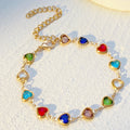 Jasmin Crystal Heart Tassel Necklace - Heart Bracelet [J162EPQ3]