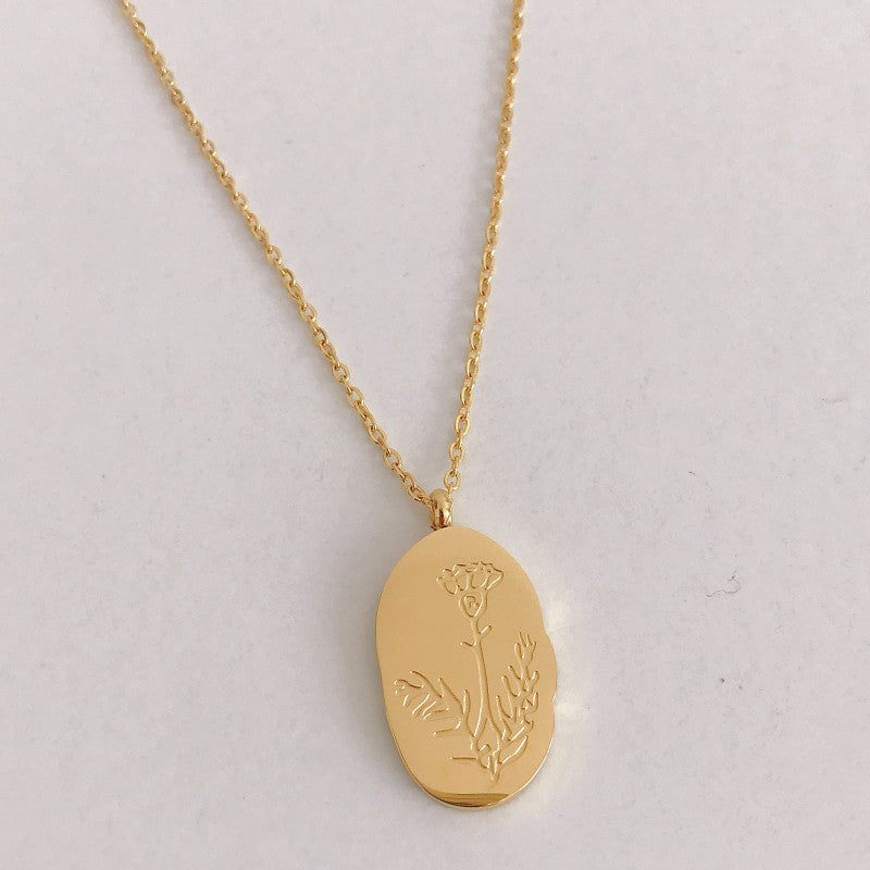 Birth Flower Pendant Necklace - January [1CZ7A20Y]