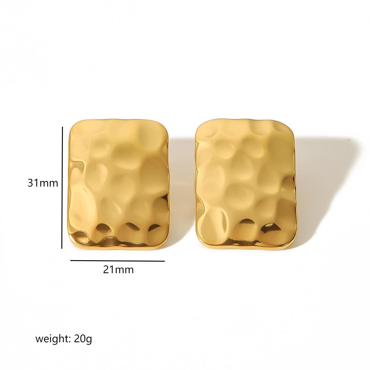 Courtlyn Hammered Irregular Earrings - Gold - Style 7 [8BKETD5K]