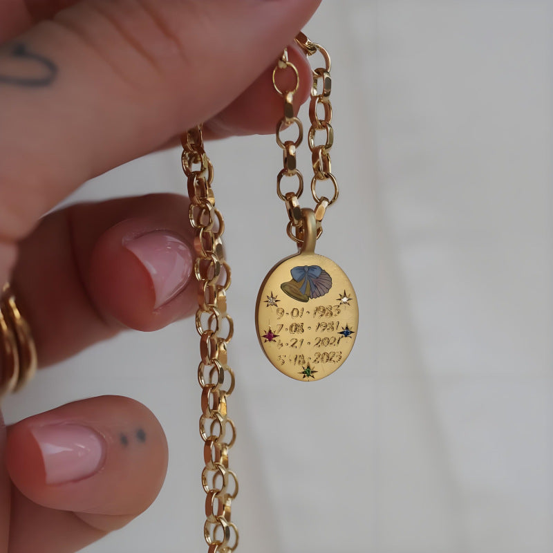 Katya Delicate Charm Necklace - Blue Bow Charm [XOVIT1WL]
