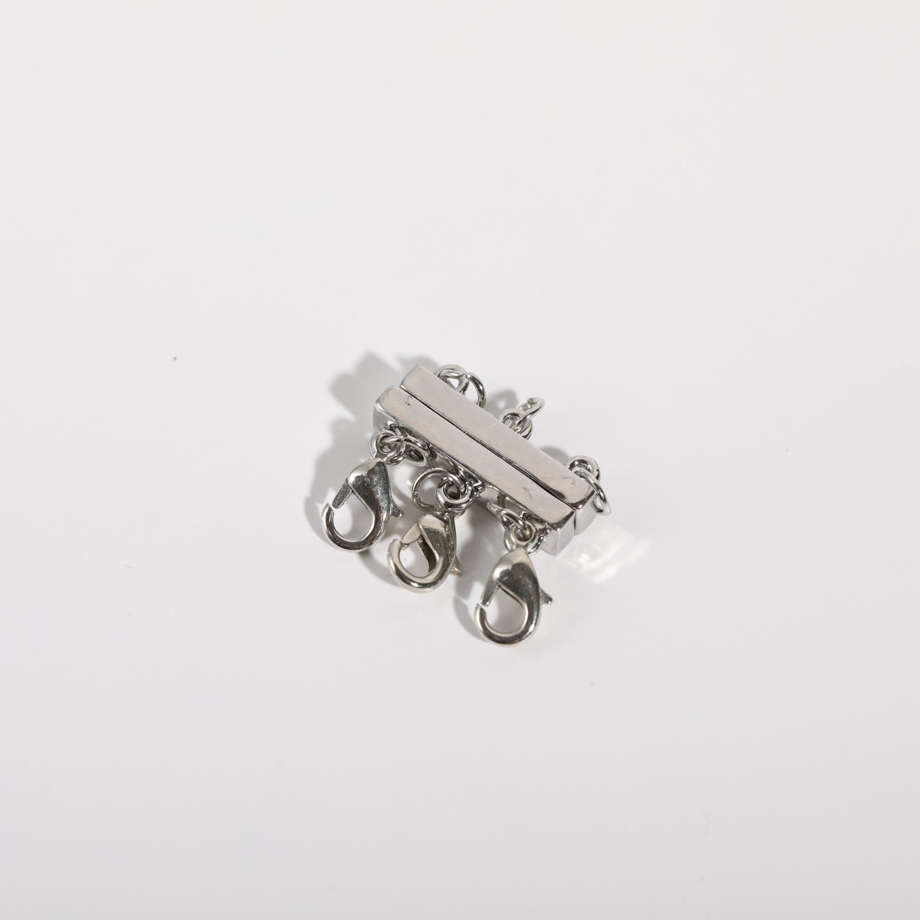 Layered Magnetic Necklace Clasp - Silver 3-Spacer Clasp [LWS0GVY6]