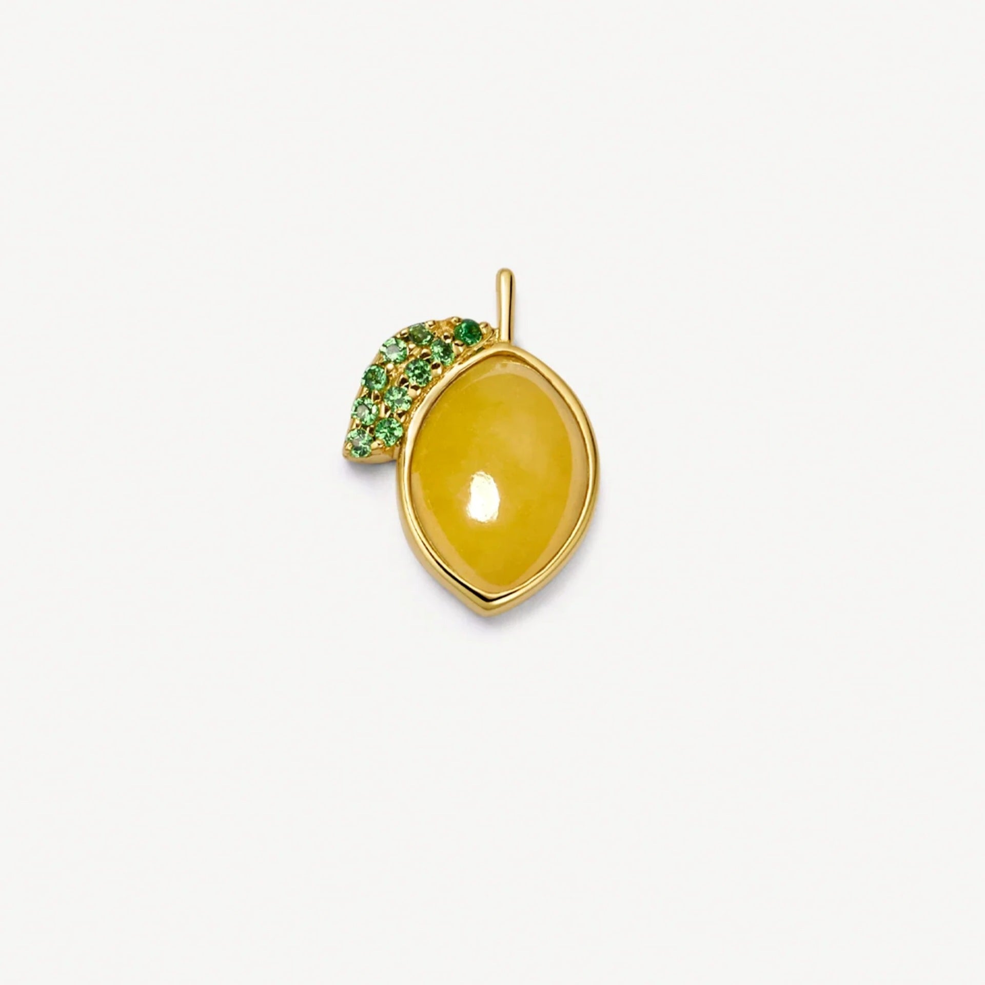 Floating Charm Locket Necklace - CZ Lemon Charm [1AGD9V3S]