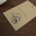 Keaton Sculptural Open Ring - Silver Bold Line Intersecting Ring [KIAQOKO4]