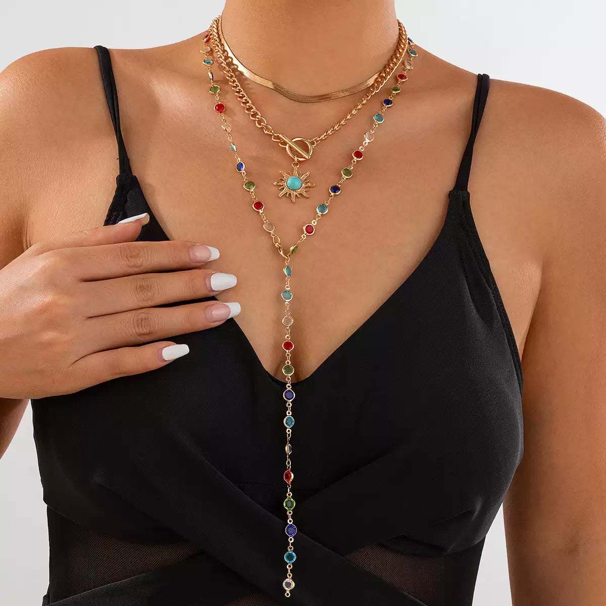Regina Layered Lariat Necklace Set
