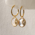 Mother-of-Pearl Sun Coin Earrings - Earrings [67OR963U]