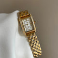 Square Dial Bracelet Watch - Gold with White Dial [6OIKZHI4]