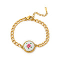 Dainty Floral Charm Bracelet - White Flower Bracelet [9WNZ1YQ3]