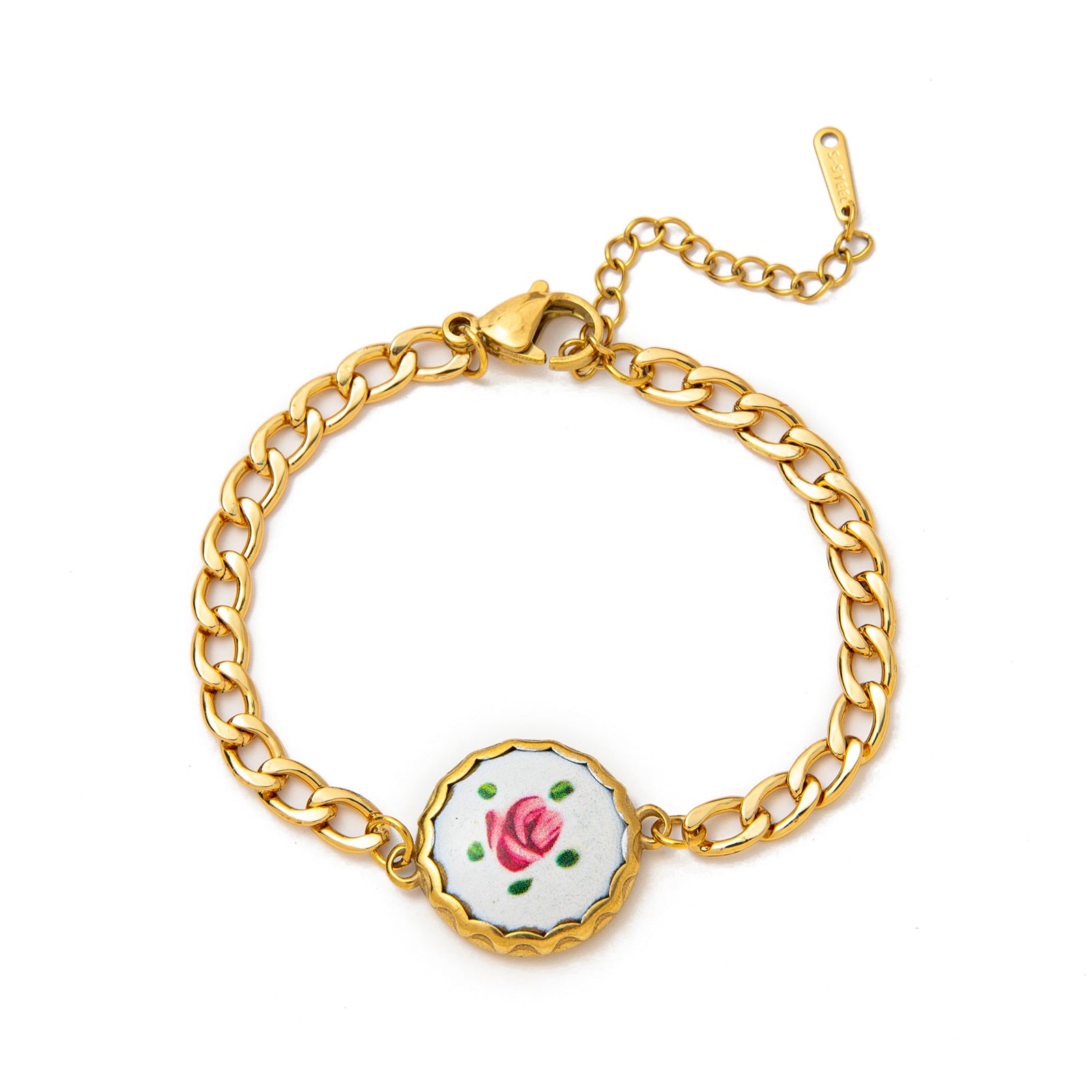 Dainty Floral Charm Bracelet - White Flower Bracelet [9WNZ1YQ3]