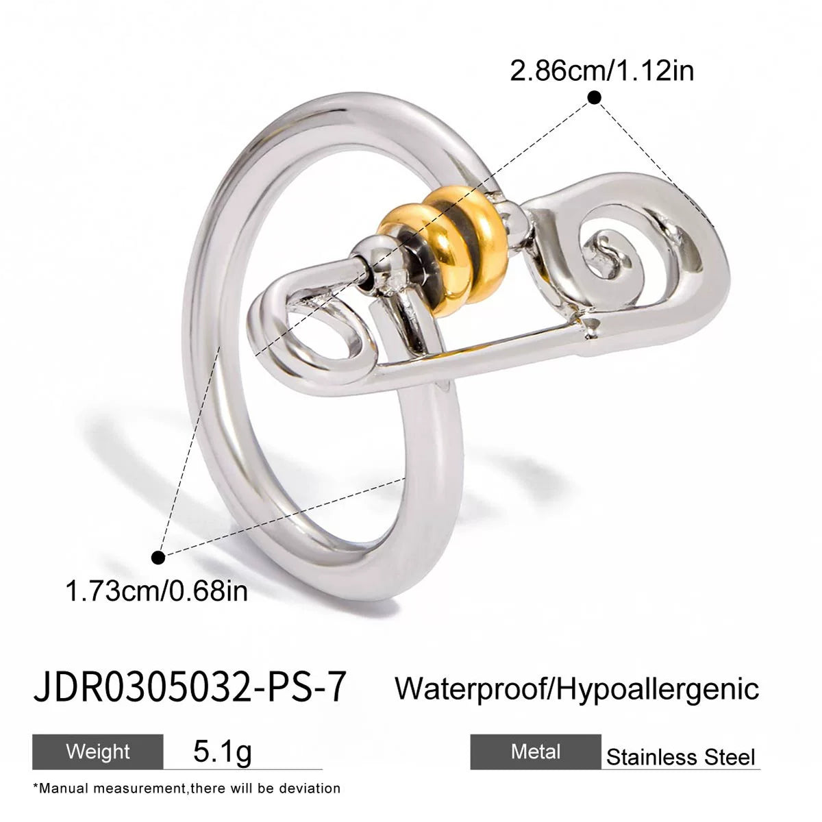 Paperclip Link Gold Ring - Style 2 [0J6IIBYS]