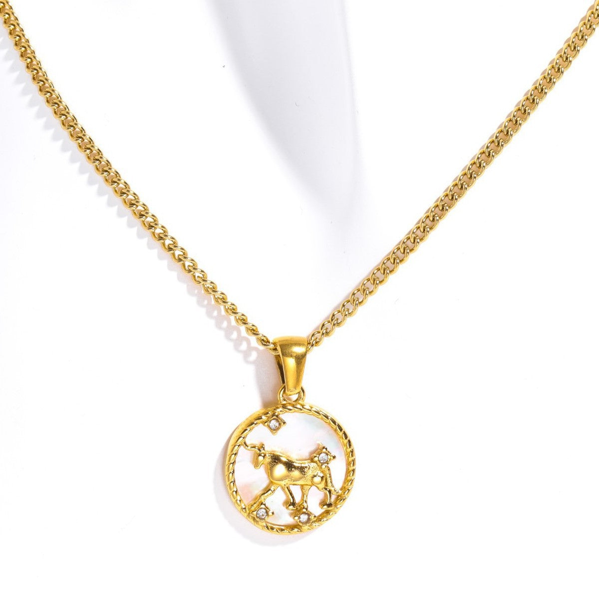 Tamera Zodiac Coin Necklace - Taurus - Gold [UQQG7KDW]