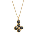 Pebble Cross Pendant Necklace - Black - O-chain - 45cm [BL5ZU1ID]