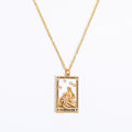Athena Gilded Tarot Charm Necklace - Strength [F6BQG8X8]