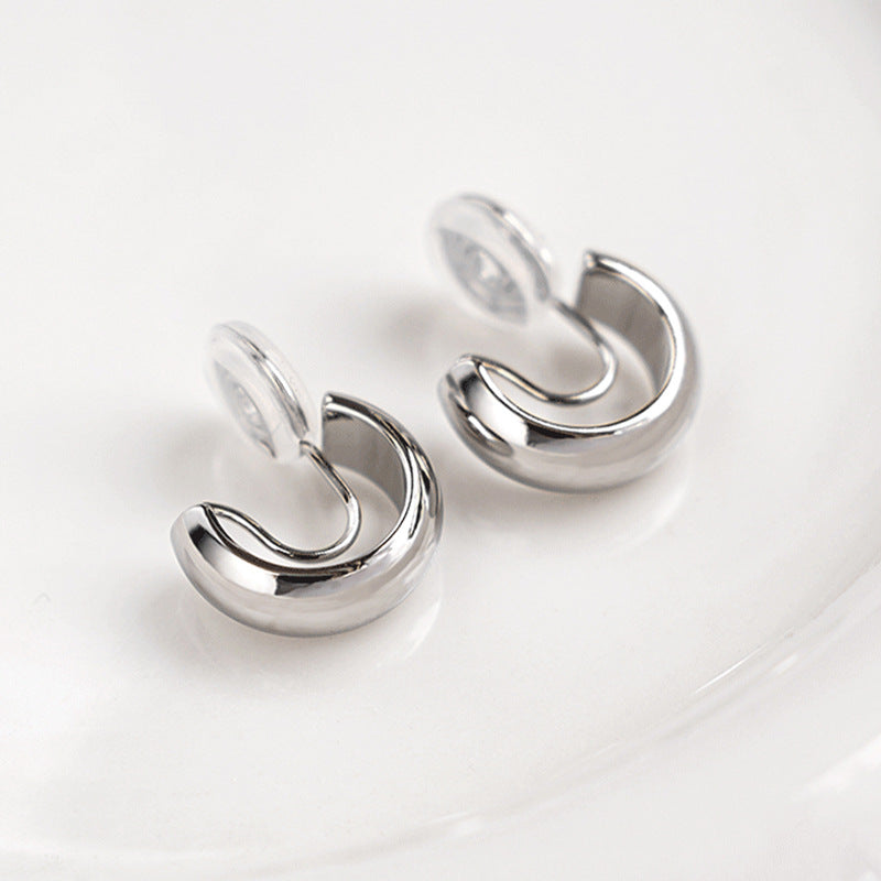 Irelyn C-Shaped Clip Earrings - Silver [9HGRYLFL]