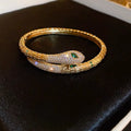 Textured Snake Cuff Bracelet - Gold Bracelet - Textured [IDFRLVZN]