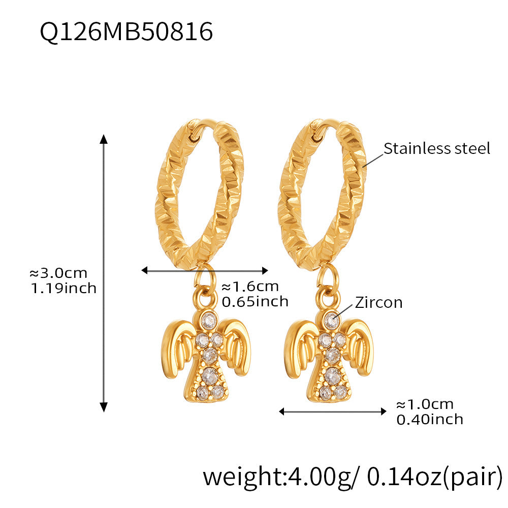 Draya Zircon Stud Earrings - Style 2 [0V493BIL]