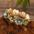 Floral Enamel Stretch Bracelet - Green Floral Stretch Bracelet - Gold [M8N0IFOA]