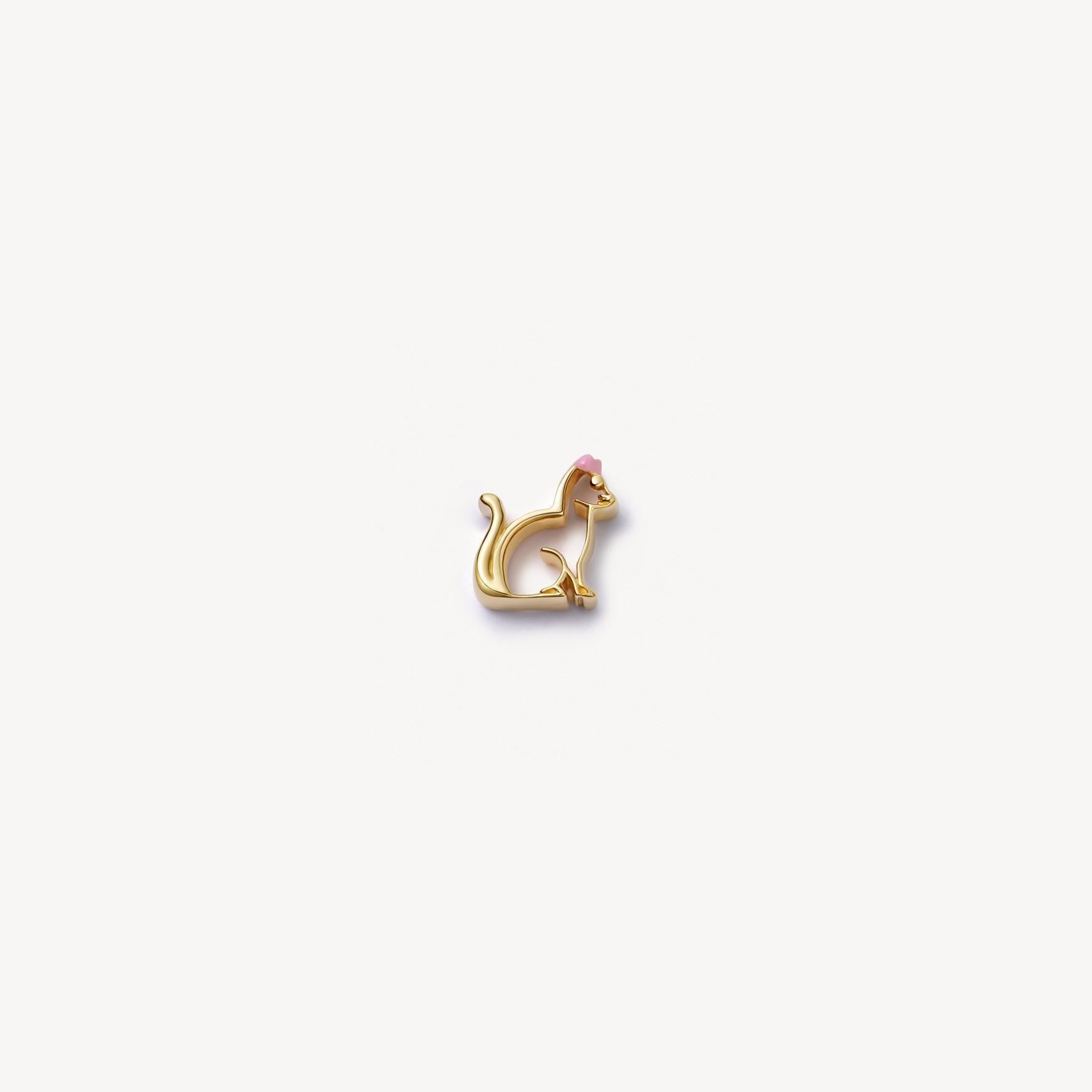 Bridgett Interchangeable Charm Ring - Small Cat Charm [8ROEELNZ]