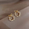 Nayah Pearl Bow Earrings - Pearl Bow Earrings