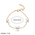Angelique Dainty Butterfly Zircon Jewelry - Gold Triple Butterfly Bracelet [0F9475HY]