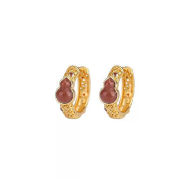 Gia Carnelian Hoop Earrings