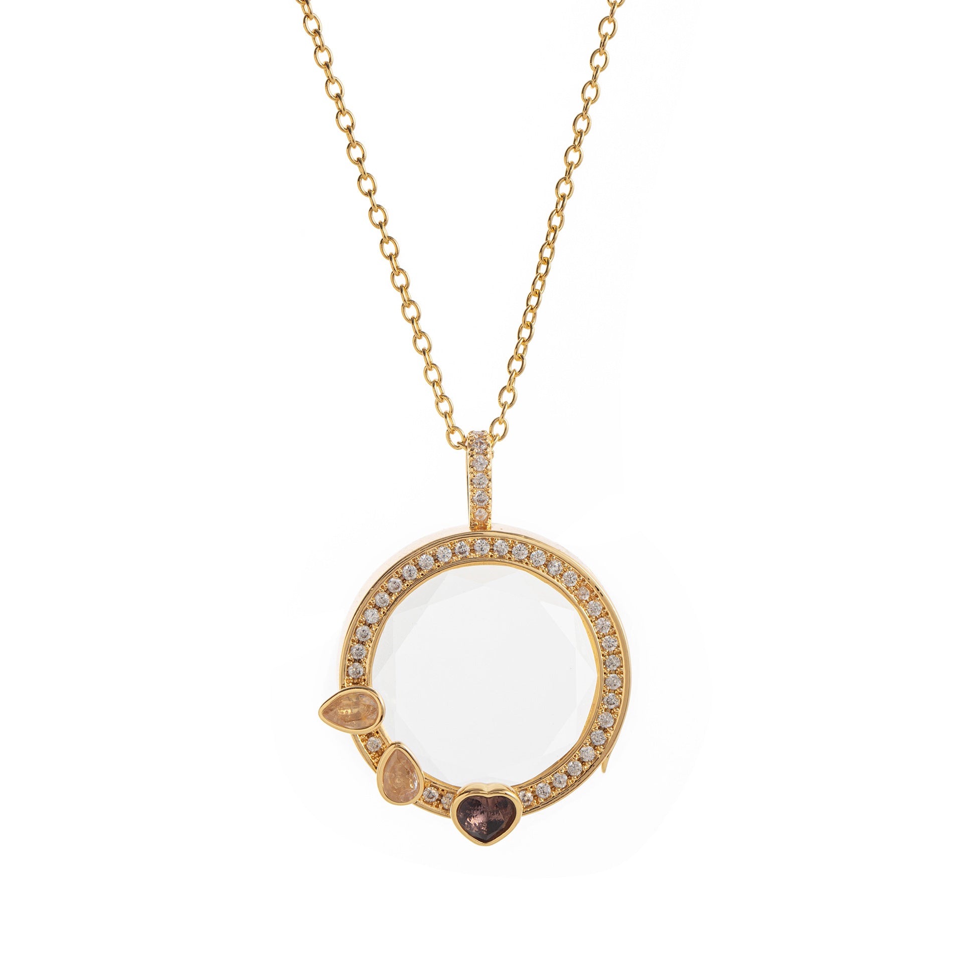 Floating Locket Pendant Necklace - Transparent Locket Necklace Style C [1ZGU7E2K]