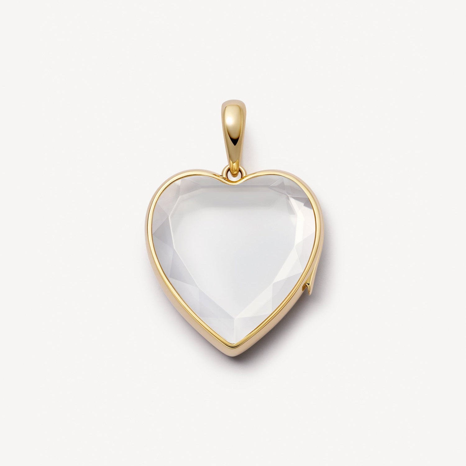 Transparent Locket Pendant Necklace - Heart Glass Locket Necklace [NKNVI3HH]